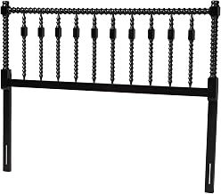 Baxton Studio Juliette Turned Spindle Headboard Crafted Wood Panel Full Black