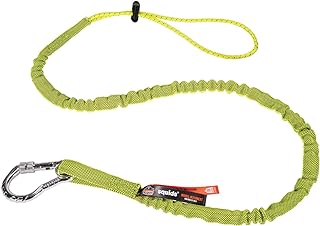 Ergodyne Squids 3100EXT Tool Lanyard with Single Carabiner and Adjustable Loop End, Extended Length, Lime