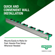 Commercial 28" Broom Holder Wall Mount (Case of 5) - Quick-Snap by UNGER – Black/Green, Pack of 5, Model HO700