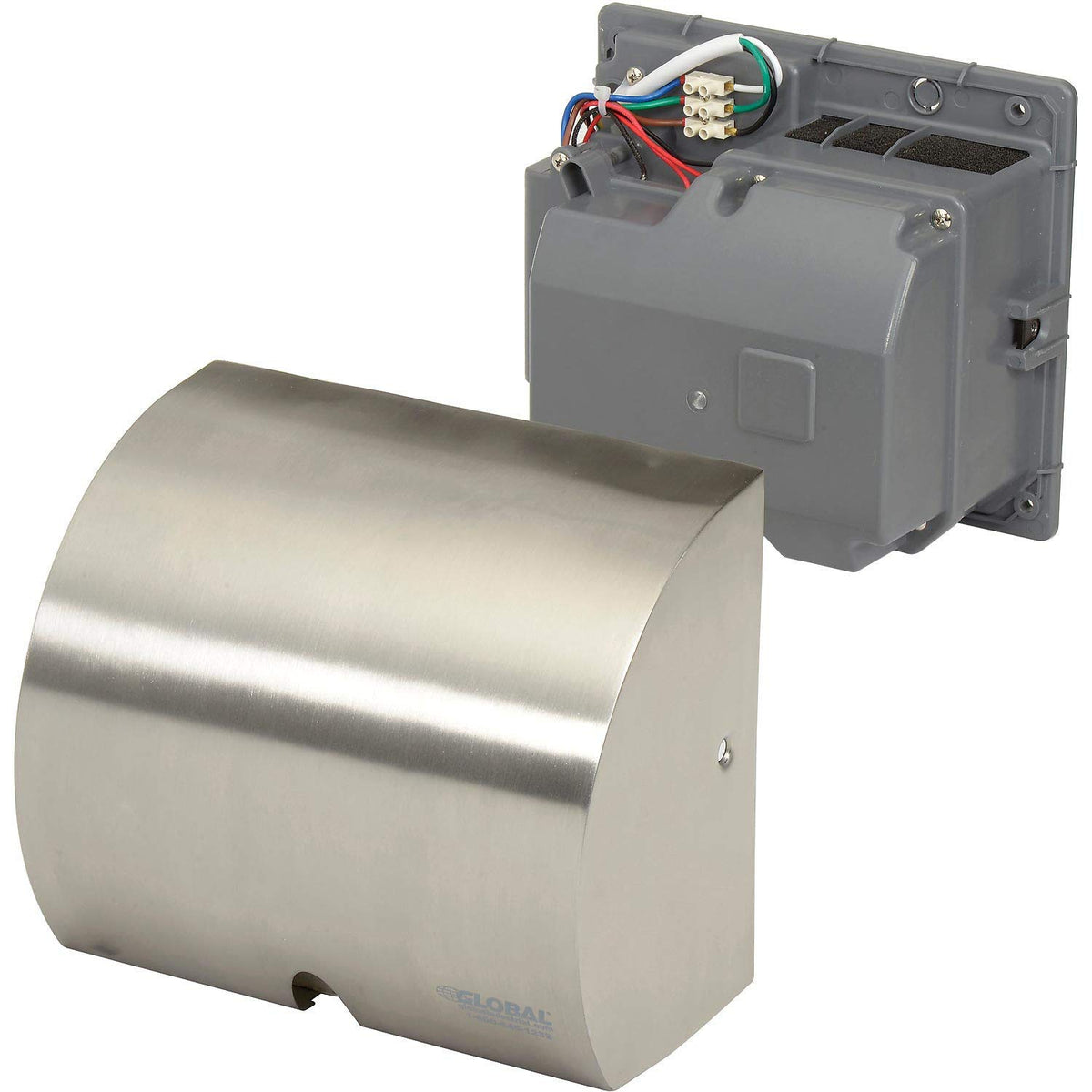High Velocity Automatic Hand Dryer by Global Industrial – 6"L x 9.83"W x 8.67"H, Stainless Steel, Brushed Stainless, Model AK2851