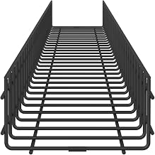Panduit Wire Basket, 4"H x 18"W, Black Powder Coated Steel, PWB4X18BL