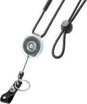 KEY-BAK Super Duty ID Badge Holder & Clear Sidekick Retractable Keychain with Lanyard (Blue)