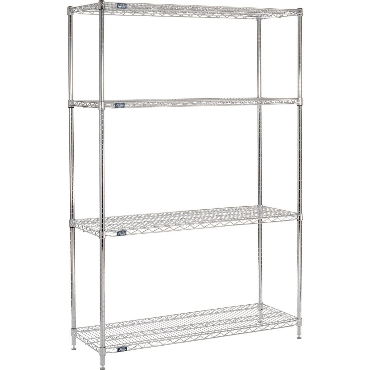 ESD, 4 Tier, Wire Shelving Starter Unit, 72" W x 30" D x 63" H by Nexel – Alloy Steel, Chrome, Model 30726ESD