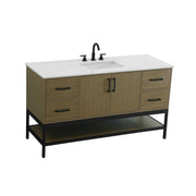 60" Single Bathroom Vanity in Chestnut Brown by Elegant Kitchen and Bath – unspecified, Engineered Wood, Medium Wood, Model VF60760MCB