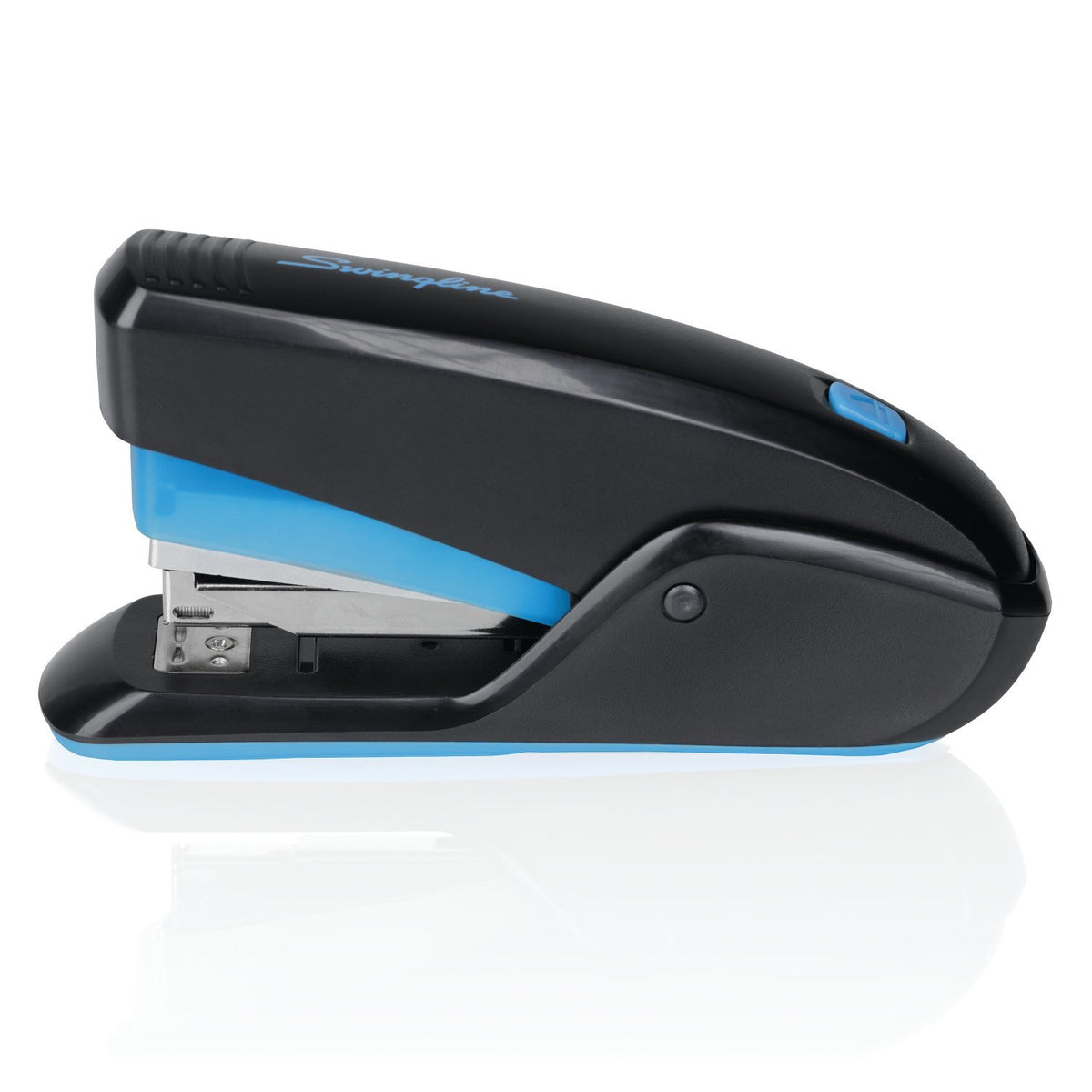 Stapler, Quick Touch Reduced Effort Stapling, Compact, 15 Sheets, Black/Blue () by Swingline – Plastic, Black/Blue, Model S7064564