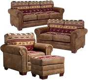 American Furniture Classics Sierra Lodge 4-piece Microfiber Sofa Set in Brown