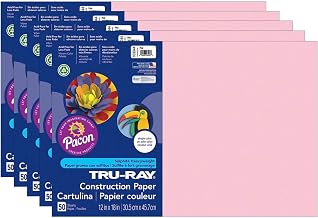 Tru-Ray Construction Paper, Pink, 12" x 18", 50 Sheets Per Pack, 5 Packs