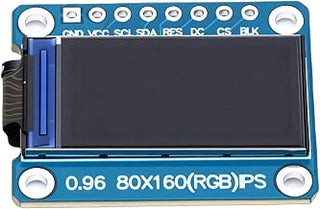 FTVOGUE 0.96in LCD Display Module,Onboard IPS Full Color Liquid Crystal Screen 80x160 Resolution 8 Pin SPI Interface with ST7735 Driver Support for