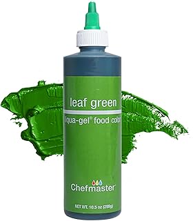 Chefmaster Leaf Green Liqua-Gel® Food Coloring | Vibrant Color | Professional-Grade Dye for Icing, Frosting, Fondant | Baking & Decorating | Fade-Resistant | Easy-to-Use | Made in USA | 10.5 oz