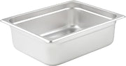 Winco Half Size Silver Metal Steam Pan, 4" (Set of 24)