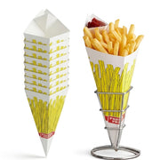 Glownary Square French Fries Cardboard Fry Cone – 15 oz, Red, Grease Resistant, 500 Count