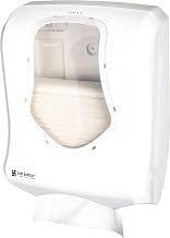 San Jamar Summit Paper Towel Dispenser, Ultrafold for Bathroom and Kitchen, 14" x 11" x 6", White/Clear