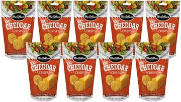 Mrs. Cubbison's Cheese Crisps | Cheddar Flavor | 1.98 Ounce, Pack of 9 | 100% Real Cheese | Keto Friendly | Great for Snacking and Salad Topper