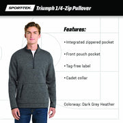 Unisex Triumph Quarter Zip Pullover Navy by SPORT-TEK – 3X-Large, Polyester Blend, Navy, Model ST281