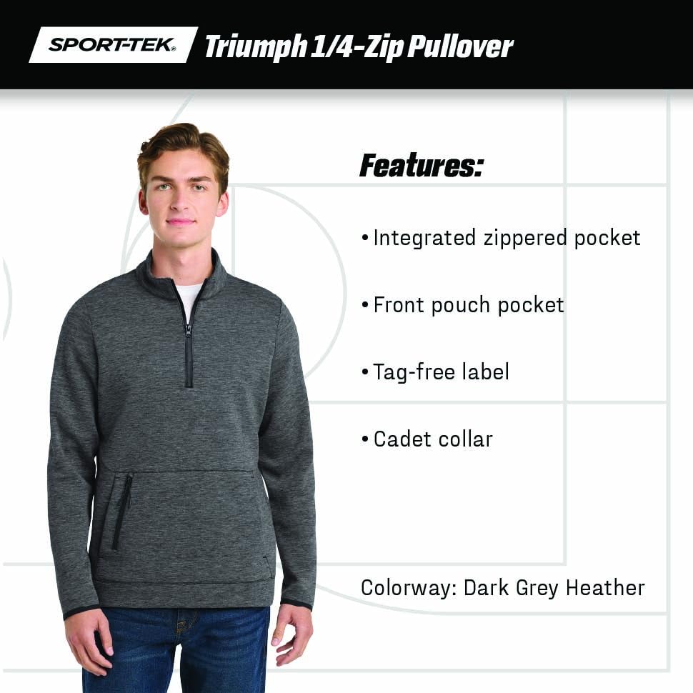 Unisex Triumph Quarter Zip Pullover Navy by SPORT-TEK – 3X-Large, Polyester Blend, Navy, Model ST281