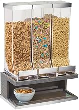 Ashwood Collection – Cereal Dispenser – 17.5W x 9.5D x 24H – Gray-Washed Oak, Acrylic, Polished Metal Frame
