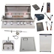Lion 40-Inch Natural Gas Grill with Refrigerator and Vertical Door with Towel Rack and Drop-In Sink and 5 in 1 BBQ Tool Set Best of Backyard Package Deal by Lion Premium Grills –