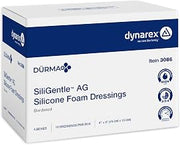 Dynarex Dürma+ SiliGentle AG Silver Silicone Foam Dressings, Sterile Wound Care, Non-Adhesive Foam Pad Dressing with Silicone Layer