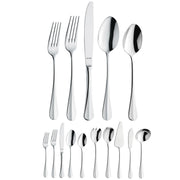 Baguette Flatware Set - Silver by Amefa – 3.35" H x 9.84" L x 4.5" W, Stainless Steel, Baguette, Pack of 45, Model 844000MBUSE42