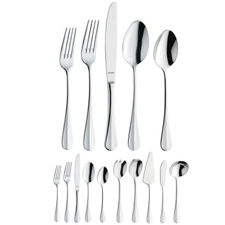 Baguette Flatware Set - Silver by Amefa – 3.35" H x 9.84" L x 4.5" W, Stainless Steel, Baguette, Pack of 45, Model 844000MBUSE42