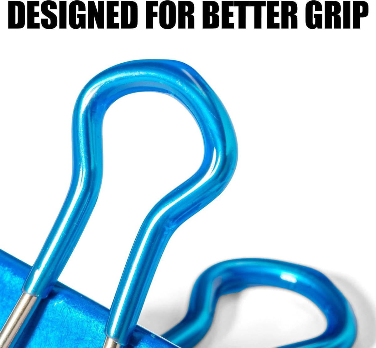 Easy Grip Medium Binder Clips by Officemate – Medium, Alloy Steel, Assorted Metallic Colors, Model 31054
