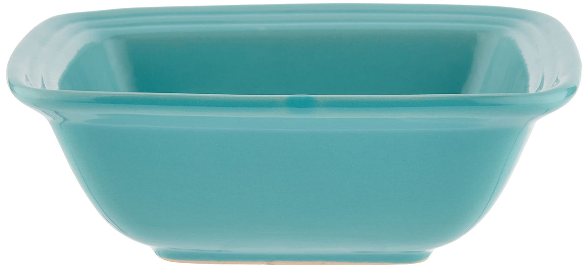 Madelyn Square Dinnerware Set by American Atelier – Unique Gift Idea 10.5x10.5", Stoneware, Turquoise, Pack of 16, Model 6524-16-RB