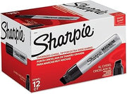 Sharpie Magnum Permanent Markers, Oversized Chisel Tip, Black, 12 Count - Office, Home, Teacher Supplies, Great for Poster Boards