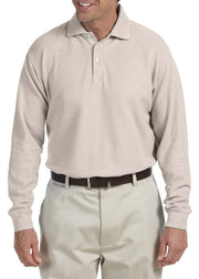 Men's Long Sleeve Performance Plus Piqu Polo (Small by Chestnut Hill – Cotton, Stone, Model CH110-STONE-SM