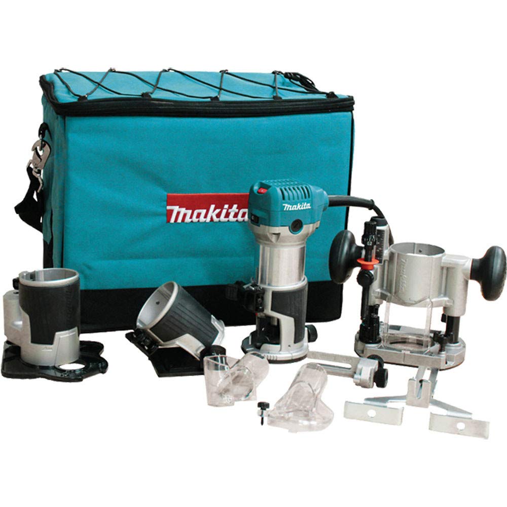 1-1/4 HP* Compact Router Kit by Makita – One Size, Aluminum, Factory, Model RT0701CX3