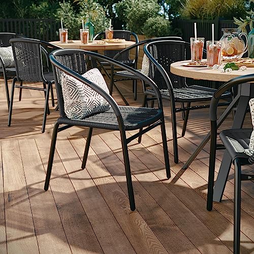 Flash Furniture Grey / Set of 4 / Contemporary Patio Dining Chairs