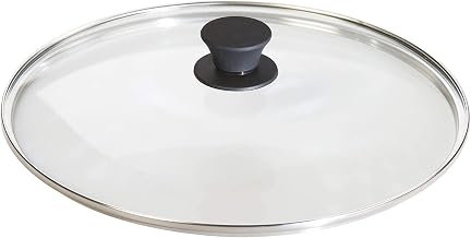 Lodge Round Glass Lid, Tempered Glass with Silicone Knob, 12 Inches | Tempered Glass Pan Cover with Silicone Knob for Moisture Locking & Easy Viewing, Oven-Proof Lid for Skillets