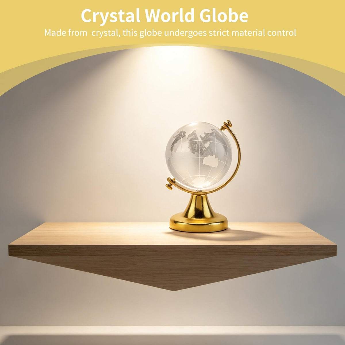 Mini World Globe by Tomedny – Crystal, Golden, Model Tomednyvwxhpty320-01