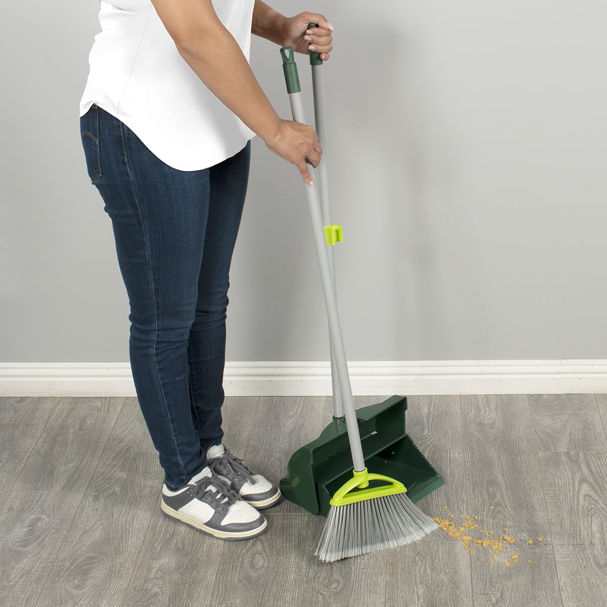 Broom and Dustpan Set for Home - Both Indoor by Pine-Sol – Green & Gray, Model PNS-76373