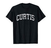 Curtis Nebraska NE Vintage Athletic Sports Design T-Shirt by Curtis Nebraska T-Shirts & Sweatshirts – Polyester, Black, Model RRNA93E4D7B