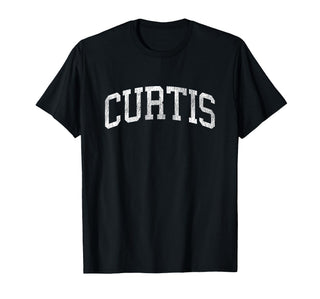Curtis Nebraska NE Vintage Athletic Sports Design T-Shirt by Curtis Nebraska T-Shirts & Sweatshirts – Polyester, Black, Model RRNA93E4D7B