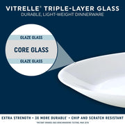 Square Splendor 12-piece Dinnerware Set with Appetizer Plates by Corelle – Dinner set with Appetaizer Plates, Triple-layer-strong glass, Model 1142725