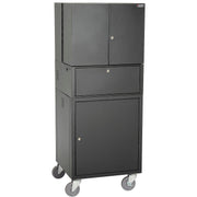 Fold Out Computer Security Cabinet by Global Industrial – 24-1/2"W x 22-1/2"D x 61-1/2"H, Alloy Steel, Black, Model 695429BK