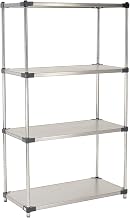 Global Industrial Stainless Steel Solid Shelving, 48" W x 24" D x 86" H