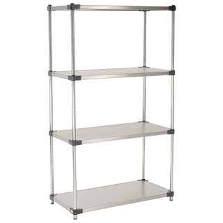 Stainless Steel Solid Shelving by Global Industrial – 24"L x 48"W x 86"H, Stainless Steel, Grey, Model 24488SS