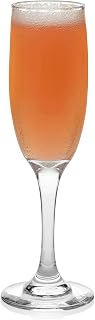 Libbey Catawba Champagne Flutes Set of 12 (6 oz), Elegant Stemmed Flute Glasses, Dishwasher Safe Sparkling Wine and Mimosa Glasses
