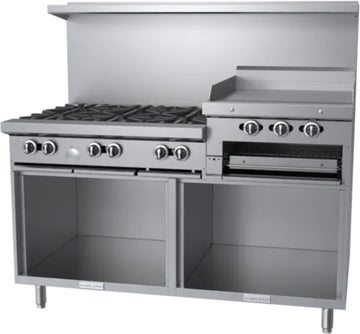 G Starfire Pro Series Gas Restaurant Range 60"W with (6) by Garland – 3.9 cubic_feet, Iron, Model G60-6R24SS