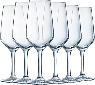 Arcoroc Silhouette Collection - Set of 6 Champagne Flutes 18 cl - Shine, Transparency and High Resistance - Reinforced Packaging