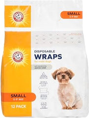 Small Male Dog Wraps by ARM & HAMMER – Small (Pack of 6), Microfiber, white, Pack of 6, Model FF13881