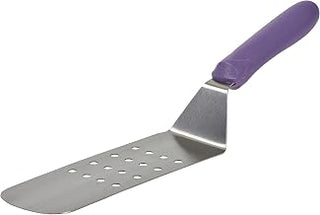 Winco 8" x 3" Purple Perforated Griddle Turner