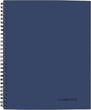 Cambridge Limited Business Notebook, Meeting Notes, Legal Ruled, 8-1/4" x 11", 80 Sheets, Soft Touch Flexible Cover, Wirebound, Blue (UN06132-20)