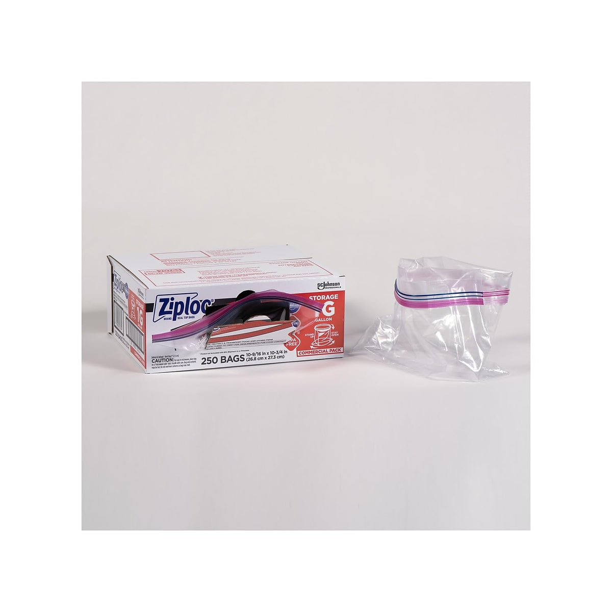 Double Zipper Storage Bags by Ziploc – One Size, 1.0 gallons, Plastic, Clear, Pack of 250
