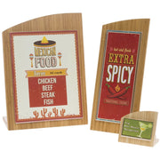 Chalkboard Sign with Wave Top Bamboo - 10 1/4" L x 4 1/4" W x 14" H by HUBERT – Bamboo, Natural, Model 688640146793
