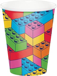 Creative Converting 9 oz Kids Toy Blocks Paper Cups, Block Bash, 8 ct