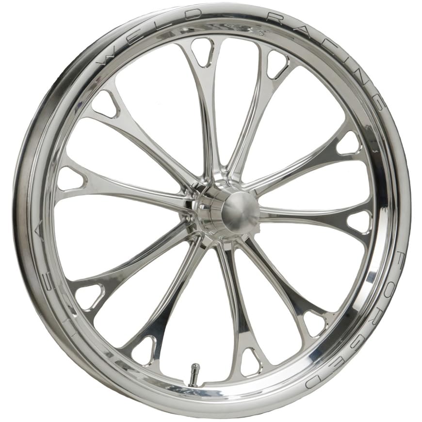 Wheel, V-Series 2.0 1 Piece, 17 x 2.25 in, Anglia Spindle Mount, Aluminum, Polished, Each by Weld Racing – Stock, Aluminum, Model 84P-17000