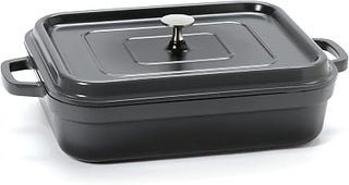 G.E.T. Energy-Efficient Roasting Pan, Cast Aluminum, Rectangular, 5 Quart, Gray